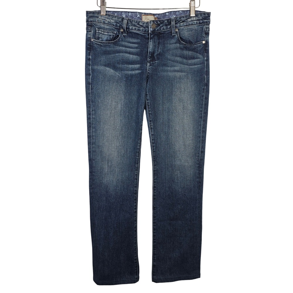 Paige Benedict Canyon Classic Rise Bootcut Jeans Dark Wash Blue Size 30 WA130